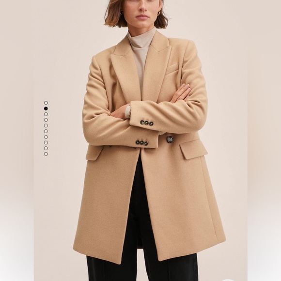Wool blend camel coat - MANGO sz M - Picture 2 of 8